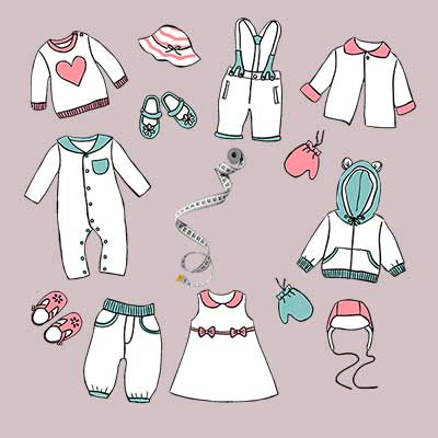 اندازه گیری لباس بچه گانه برای خرید